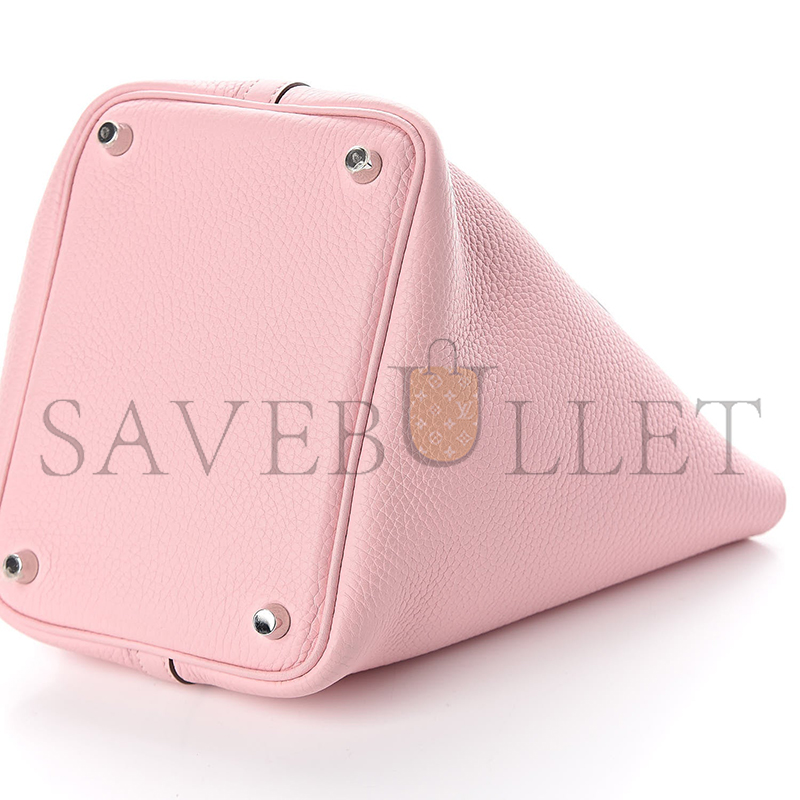 HERMÈS TAURILLON CLEMENCE PICOTIN LOCK 18 PM ROSE SAKURA H056289CK3Q (18*18*13cm)